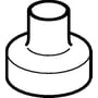 Illustrativ tegning af en Geberit centrisk reduktion i sort PEH materiale med diametre på 56 x 40 mm, beregnet til svejsning.