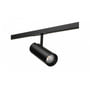 SG Armaturen Zip Tube Mini spotlight i sort monteret på sort 1-faset skinne, 17W LED med 3000K.