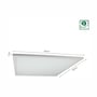 Målskitse af SpectrumLED Algine Duo LED-panelet viser 600 x 600 mm og en tykkelse på 17 mm.