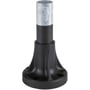 Schneider Electric fod i sort aluminium med 80mm rør, viser en robust base med monteringshuller.
