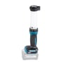 Makita 40V XGT LED arbejdslampe med sort og turkis håndtag, vist med et 40V batteri i bunden.