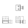Måltegning af Delock-støvhætte til USB Type-A-hunport med greb og mål på 13,1 × 16,4 × 7 mm.