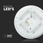 Indersiden af V-TAC LED kupelampen, der viser de indbyggede LED'er og en 360° spredning.