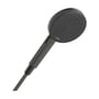 Hansgrohe Raindance Alive S håndbruser i børstet sort krom med 125 mm diameter og Select-knap til strålevalg.