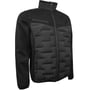 Sort Lyngsøe Rainwear-hybridjakke i størrelse 2XL med høj krave, lynlåslukning og quiltede paneler.