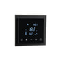 SG Armaturen HeatReg 1-polet termostat til gulvvarme med sort ramme og digitalt display, der viser temperatur og tid.