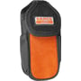 Bahco vertikal mobiltelefonholder 4750-VMPH-1, sort og orange, fremstillet af slidstærkt nylon med velcro til bæltemontering.