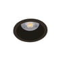 SG Armaturen Rax Soft 150 downlight i sort med satin matt reflector og LED lyskilde, monteret i hvid baggrund.