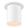 SLV NUMINOS PROJECTOR L i hvid, en cylinderformet loftslampe med et indbygget lys med en varm glød.