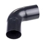Isoleret sort Plastmo bøjning på 75 mm med 75 graders vinkel, viser en indvendig mærkning med 75 grader.