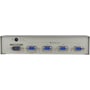 ATEN VS94A VGA-splitter set bagfra med én VGA-indgang og fire blå HD15-udgange.