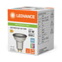 LEDVANCE-æsken til den dæmpbare PAR16 LED-reflektorpære viser blandt andet GU10-sokkel, 650 lm og 6500 K.