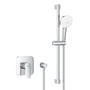 Grohe Cubeo etgrebsbatteri i krom, komplet sæt med brusehoved, greb og udløb, klar til montering.