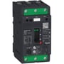 Schneider Electric TeSys GV4PE motorværn 12,5A vist fra siden, med fokus på DIN-skinne montering og kompakt design.