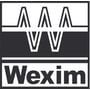Sort og hvidt Wexim-logo vises som grafik for den røde Wexim varmeblæser på 9 kW og 400 V.