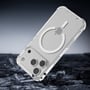 4smarts Hybrid Case Ibiza sidder på bagsiden af en iPhone, så den hvide magnetring og kameraudskæringen ses.