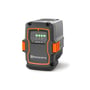 Husqvarna 40-B220X 36V 6.0 Ah batteri i grå plast med orange detaljer og opladningsindikator.