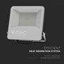 V-TAC 100W LED arbejdslampe med 'Efficient Heat Dissipation System' forklaret grafisk.