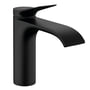 Hansgrohe Vivenis håndvaskarmatur i mat sort, med et 146 mm fremspring og WaterfallStream vandudløb.