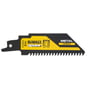 DeWalt EXTREME bajonetsavklinge DT20437-QZ, 102 mm, 8 TPI, med metal karbid tænder og sort/gul branding på hvid baggrund.