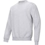 Snickers Workwear sweatshirt 2810 i grå, str. 2XL, med rund hals og ribstrikkede kanter.