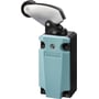 Siemens endestop vinkelrullearm med metalindkapsling, 40 mm bred med 1 NO/2 NC kontakter og 22 mm plastrulle.