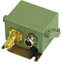 Danfoss KPS 35 pressostat i grøn, med G 3/8 A" tilslutning og justeringsområde 0-8 bar. Robust og IP67-klassificeret design.