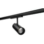 SG Armaturen Tube Pro 41W, sort, sortimentsbelysning monteret på ShopLine skinne med hvid baggrund.