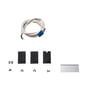 Oversigtsbillede af SG Armaturen Lineal Surface Start Kit dele som ledning, sorte DALI-enheder og monteringsdele.