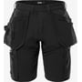 Kansas stretch håndværkershorts i sort, størrelse C52, med mange funktionelle lommer og ripstop forstærkninger på en neutral baggrund.