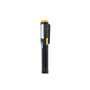 Ironside genopladelig pencillygte på 150 lm set lige forfra med clips, gult toplys og synlige LED-lys.