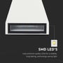V-TAC 4W LED-væglampe i hvid set forfra, med lysåbning og synlige LED-komponenter.