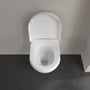 Villeroy & Boch Subway 2.0 kompakt, hvid vægskål med låget løftet, så skålens åbning ses.