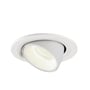 SLV NUMINOS® GIMBLE S indbygningsspot i hvid, vinklet for at vise LED-lyset og den drejelige funktion.