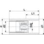 Georg Fischer anboringsstuds diagram med dimensioner L, L1, d, d1, d2 og SW i SDR11 og PN16.