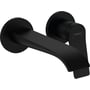 Hansgrohe Vivenis vægmonteret 1-grebs håndvaskarmatur i mat sort med 192 mm fremspring og vandfaldstud.