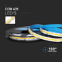 V-TAC COB LED stripslys med 120 graders spredningsvinkel på rulle, 24V, 10W/m.