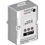 Elektronisk termostat fra Schneider Electric, ClimaSys, med et hvidt plastikhus og OLED-display der viser 22.8 grader Celsius.