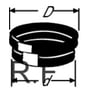 Skematisk tegning af Nicoll Friaphon overgangstætningsring med dimensioner D og d angivet.