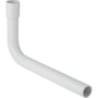Geberit skyllerørsbøjning 90 grader i hvid PVC med en diameter på 32 mm, der forlænger skyllerør fra synlige cisterner.
