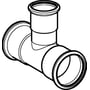 Teknisk tegning af Geberit Mapress tee-fitting i kobber med muffe samling og dimensioner 42 x 28 x 42 mm.