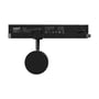 SpectrumLED 10 W 3-faset Bluetooth-højttaler set lige forfra med rund frontgrill og skinneadapter.