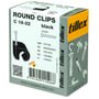 Tillex sorte clips C 18-22 til kabler og rør med diameter 18-22 mm, sømstørrelse 2,0x55 mm, 100 stk i æske.