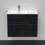 Duravit D-Neo vaskeskab, vask til venstre, 2 skuffe, 81x46 cm, sort eg