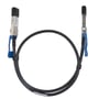 100G QSFP28 DAC-kabel fra Deltaco, 1 meter langt, sort, med blå udtræksflige på QSFP28-stikkene.
