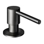Damixa sæbedispenser til bordmontering i børstet antracitgrå (PVD) finish, med et cylinderformet reservoir og en udadgående pumpearm.