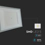 Nærbillede af LED panelerne i V-TAC 200W projektøren med en illustration af SMD LED'er og 2 års garanti.