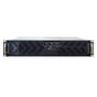 Frontpanel på Chieftec 19" 2U UNC-210T-B-U3-OP kabinet med USB-porte, knapper og indikatorlys.