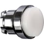 Schneider Electric lampetrykhoved, hvid ZB4BW11, med 22mm diameter og kromring.