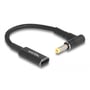Sort Delock USB Type-C til 4.8 x 1.7 mm HP laptop ladekabel med 90-graders vinkeldesign.